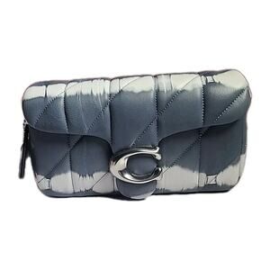 NWT Coach Leather Quilted Tabby Wristlet Chain Bag Tie Dye Silver Midnight Navy